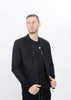 Broken Leather Bomber in Black
